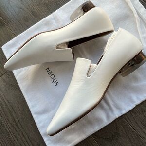 NIB Neous white flat transparent heel size 37
